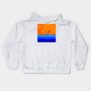 Man in the boat Kids Hoodie